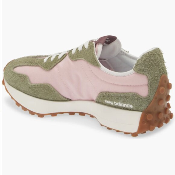 New Balance 327 Casual Women's Sneakers Shoes Size 7 Avocado Pink White NEW - Picture 5 of 10